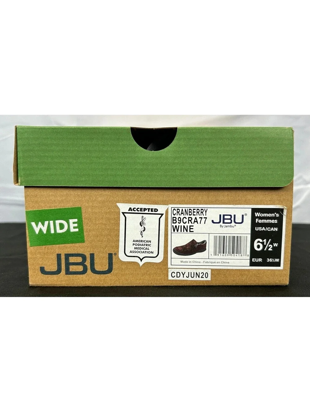 NEW! JBU by Jambu Cranberry B9CRA77 Wine Women's 6.5W Slip-On Memory Foam Shoes